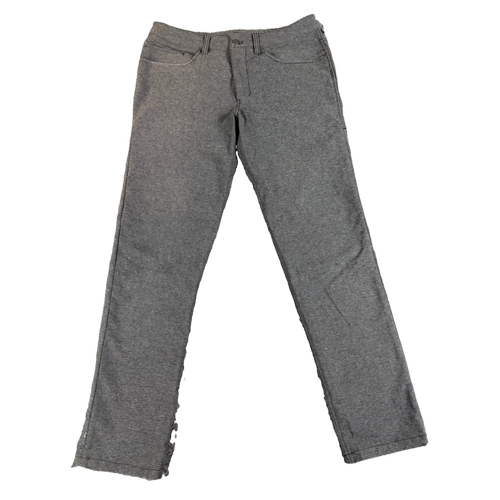Lululemon ABC Pants Mens 32X31 Gray Tech Casual Chino Golf Canvas 5-Pocket